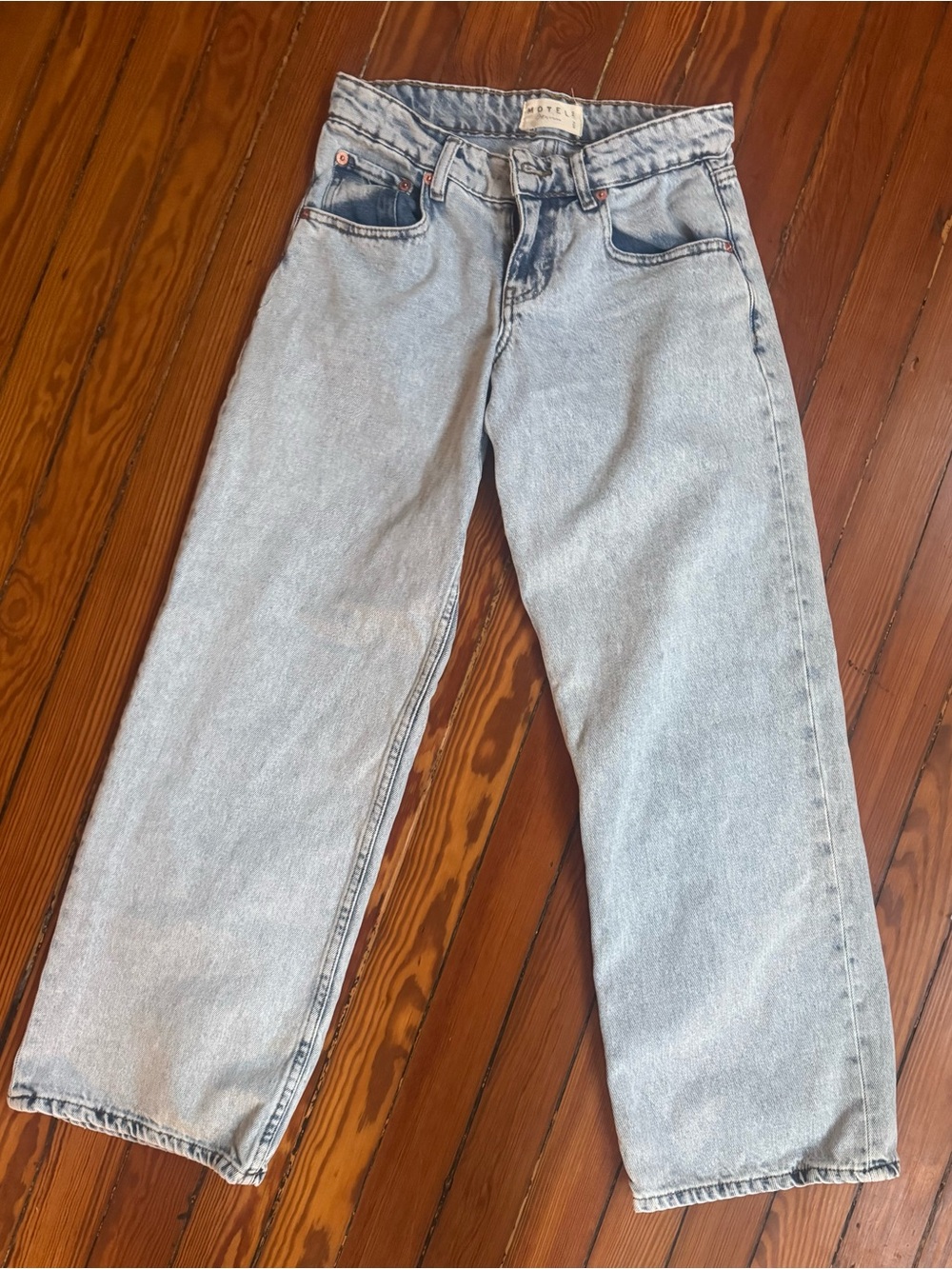 Motel Rocks Vintage Wash Boyfriend Jeans - Pale Blue